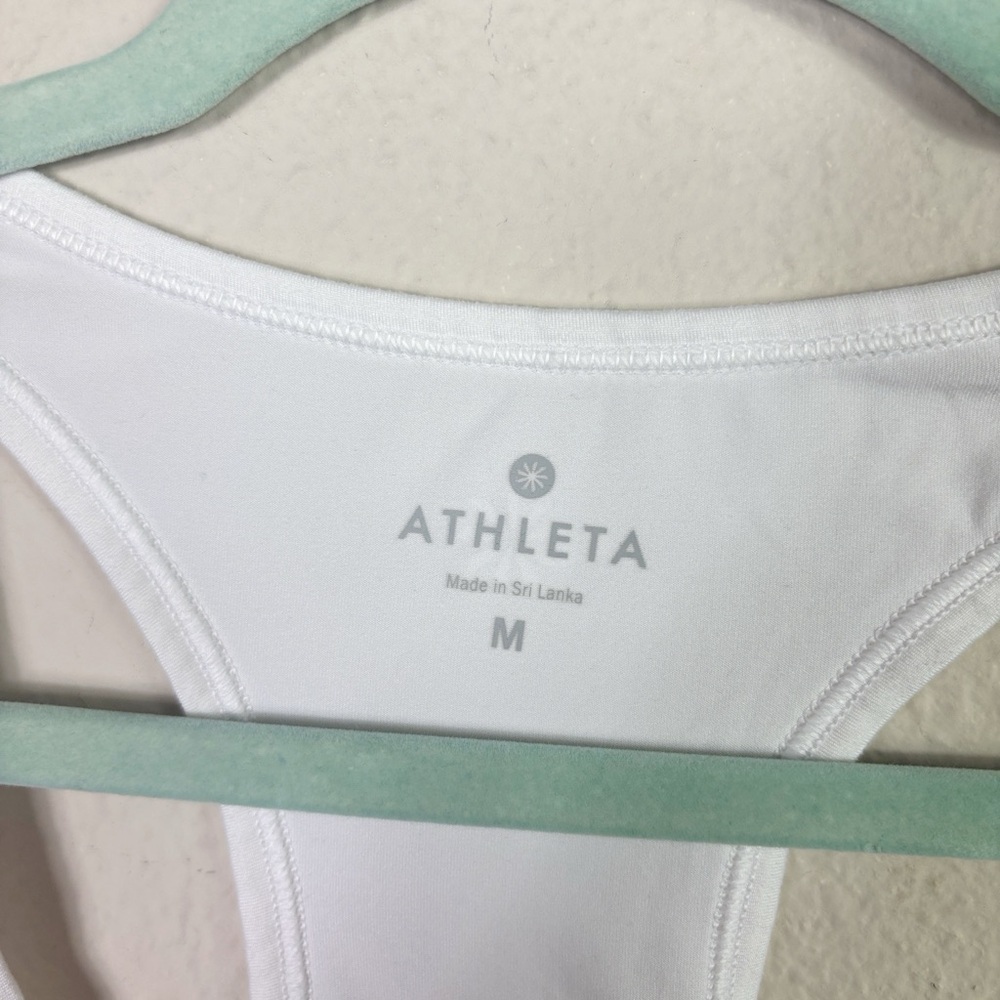 Athleta White Racerback Tank Top size Medium - Picture 3 of 8